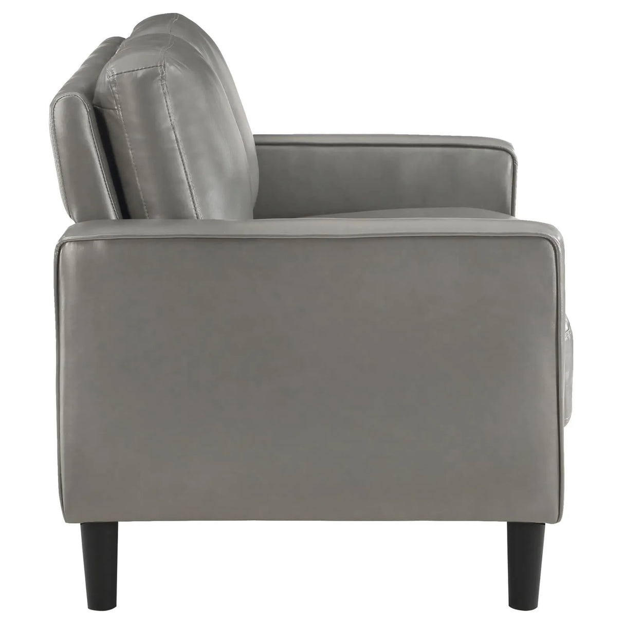 Ruth Gray Upholstered Track Arm Faux Leather Living Room Set by Coaster at Eve Furniture
