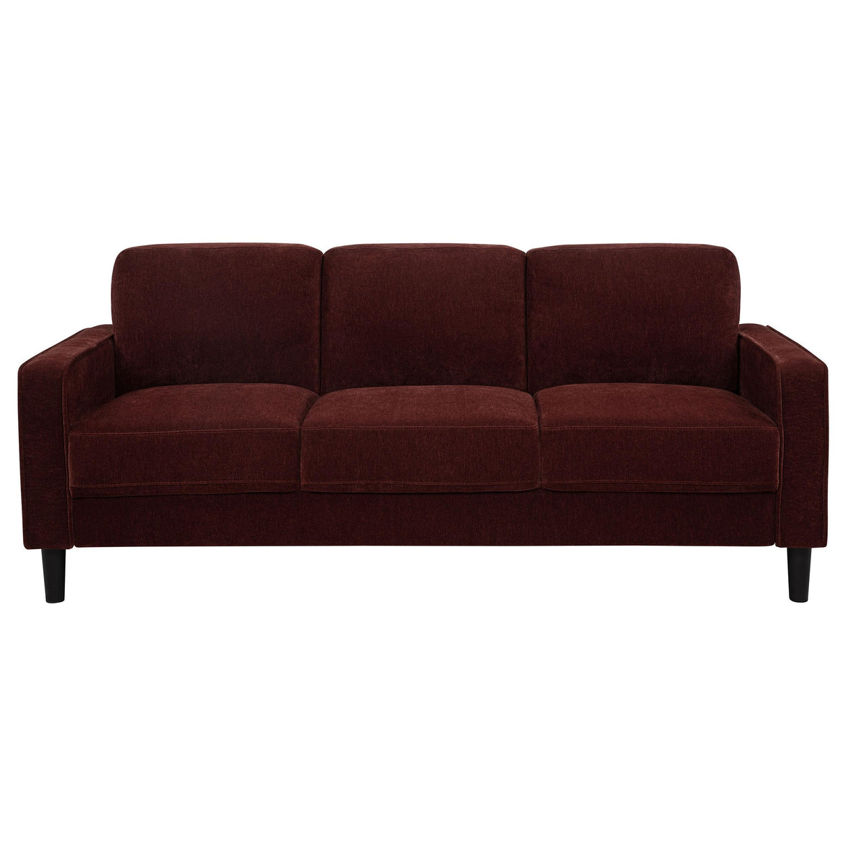 Ruth Rust Red 77-inch Fabric Upholstered Track Arm Sofa by Coaster at Eve Furniture