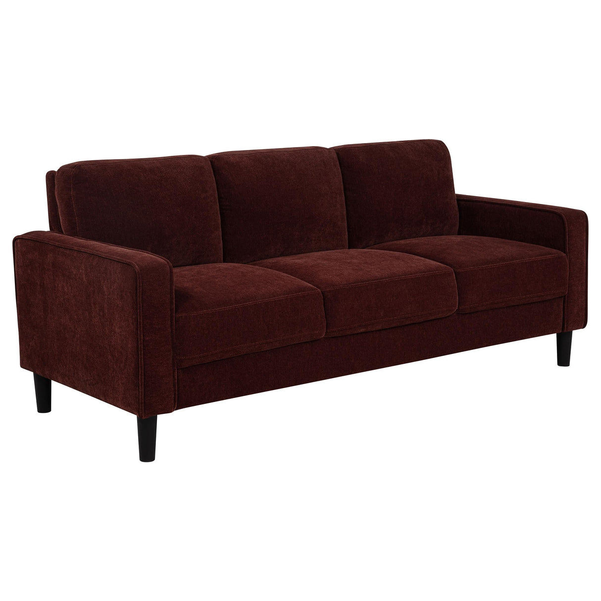 Ruth Rust Red 77-inch Fabric Upholstered Track Arm Sofa by Coaster at Eve Furniture