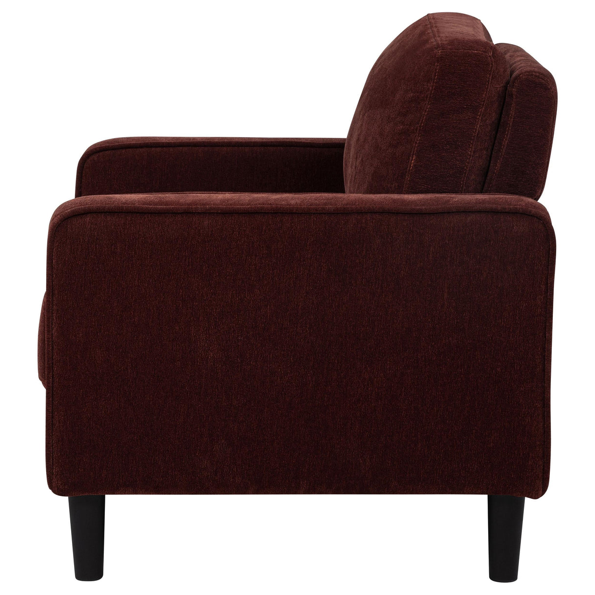 Ruth Rust Red Fabric Upholstered Track Arm Accent Chair by Coaster at Eve Furniture