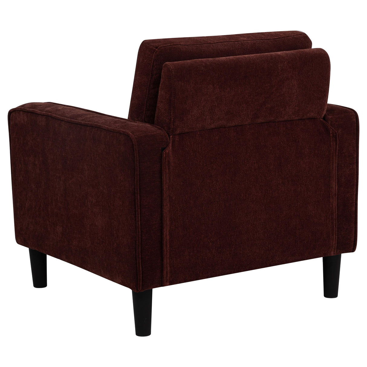 Ruth Rust Red Fabric Upholstered Track Arm Accent Chair by Coaster at Eve Furniture