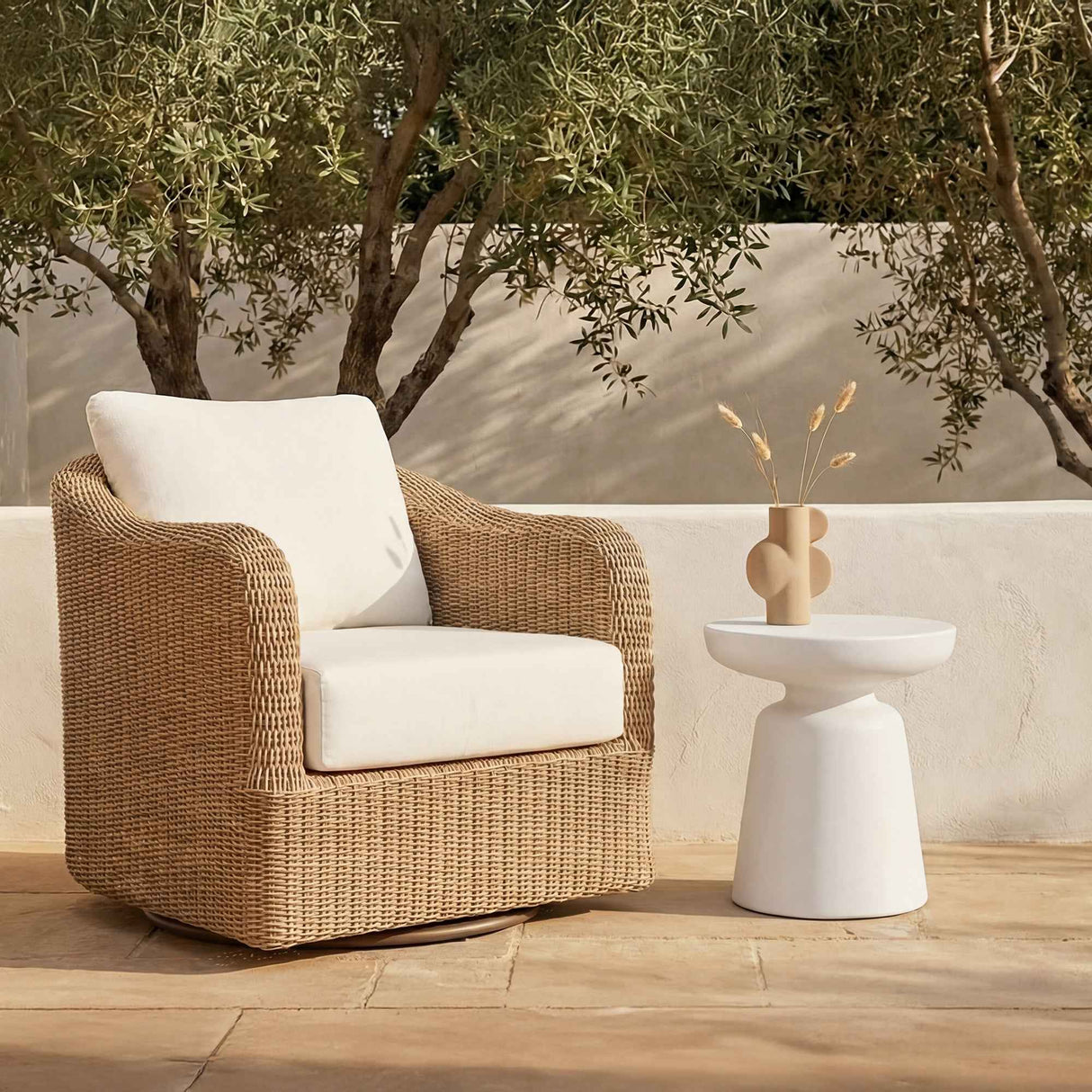 Ruth White Outdoor Side Table