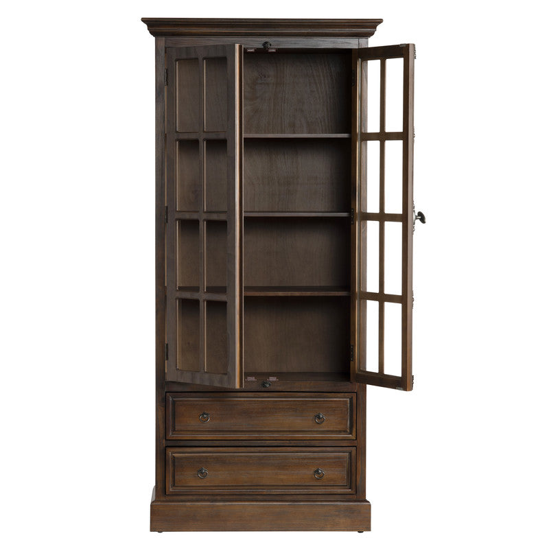 Rutherford Brown/Brown Curio Cabinet by Crestview at Eve Furniture