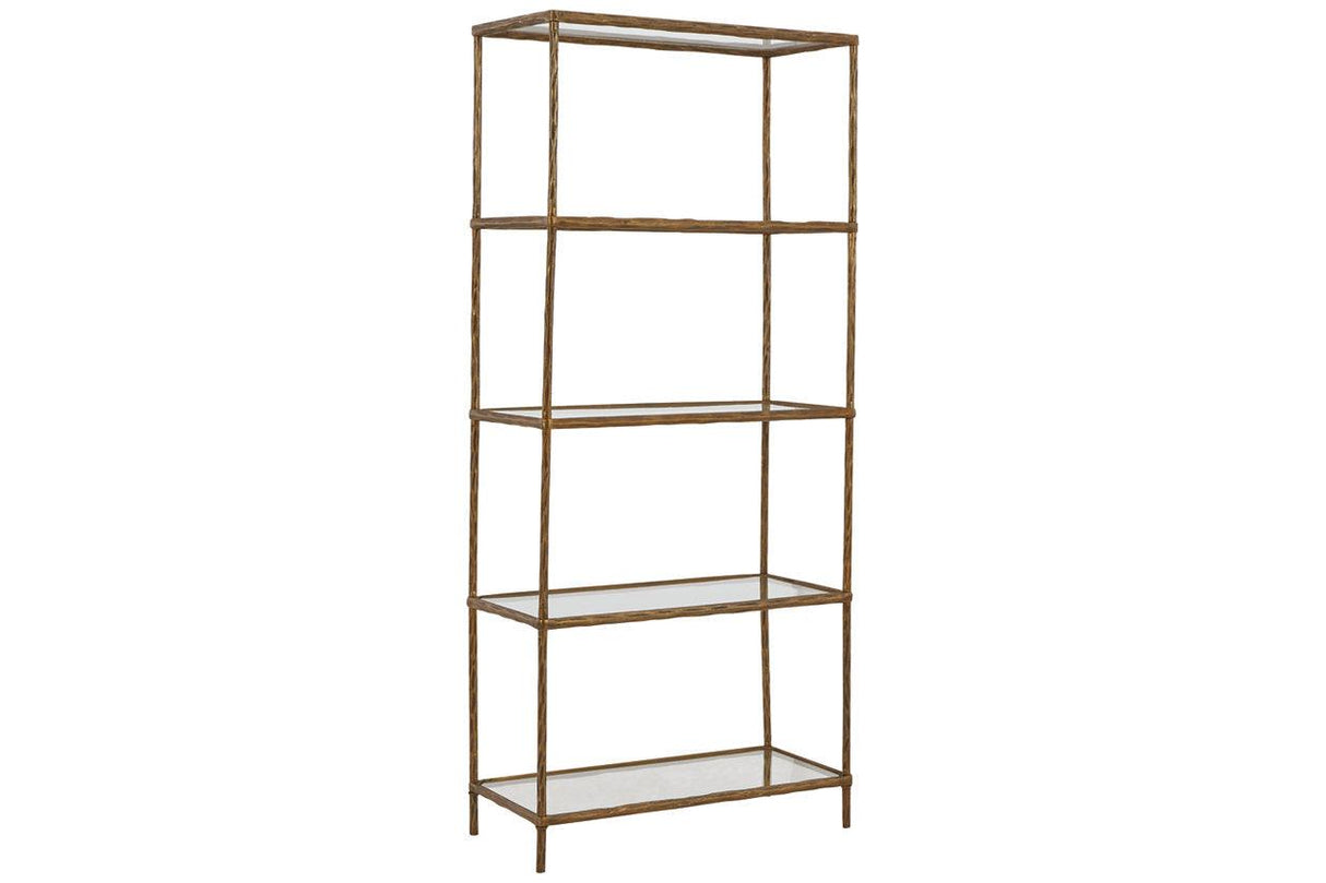 Ryandale Antique Brass Finish Bookcase by Ashley at Eve Furniture