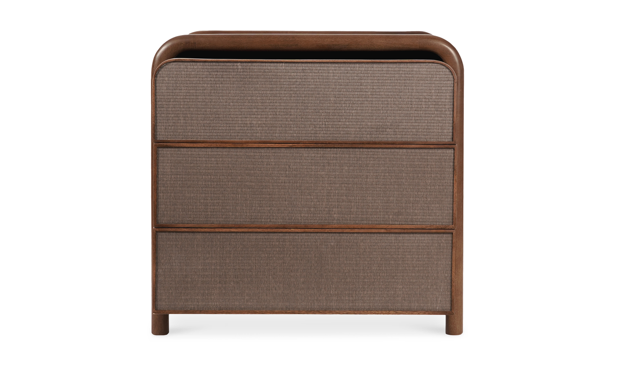 Rye 3 Drawer Nightstand Warm Brown by Moe's Home at Eve Furniture