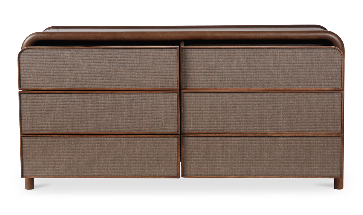 Rye 6 Drawer Dresser Warm Brown by Moe's Home at Eve Furniture