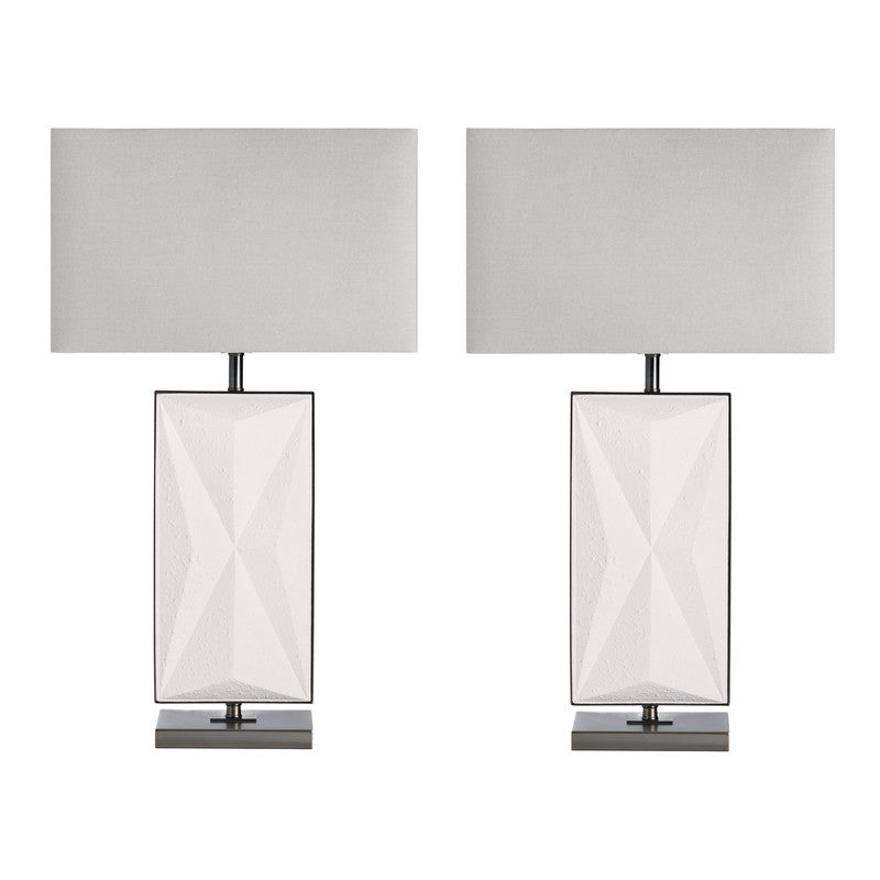 Rylan White Table Lamp (Set of 2) by Crestview at Eve Furniture