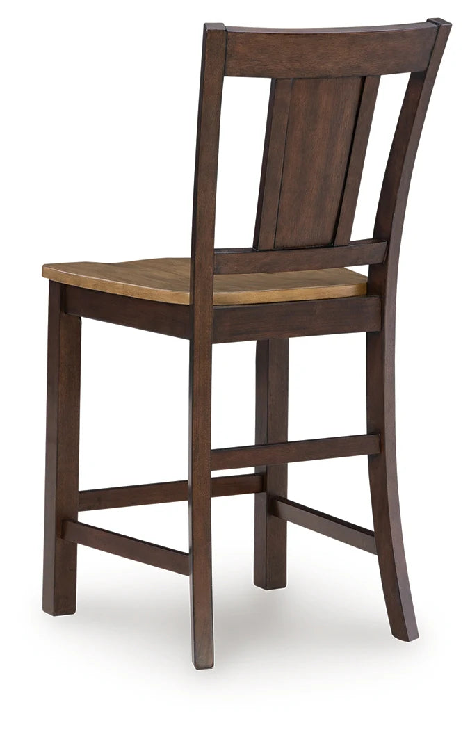 Rylandeen Light Brown/Dark Brown Counter Height Dining Table and 4 Barstools and Bench by Ashley at Eve Furniture