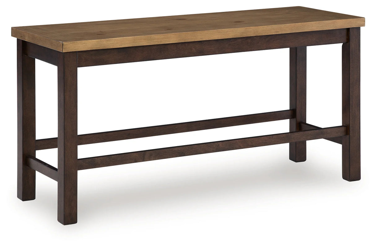 Rylandeen Light Brown/Dark Brown Double Counter Height Bench by Ashley at Eve Furniture