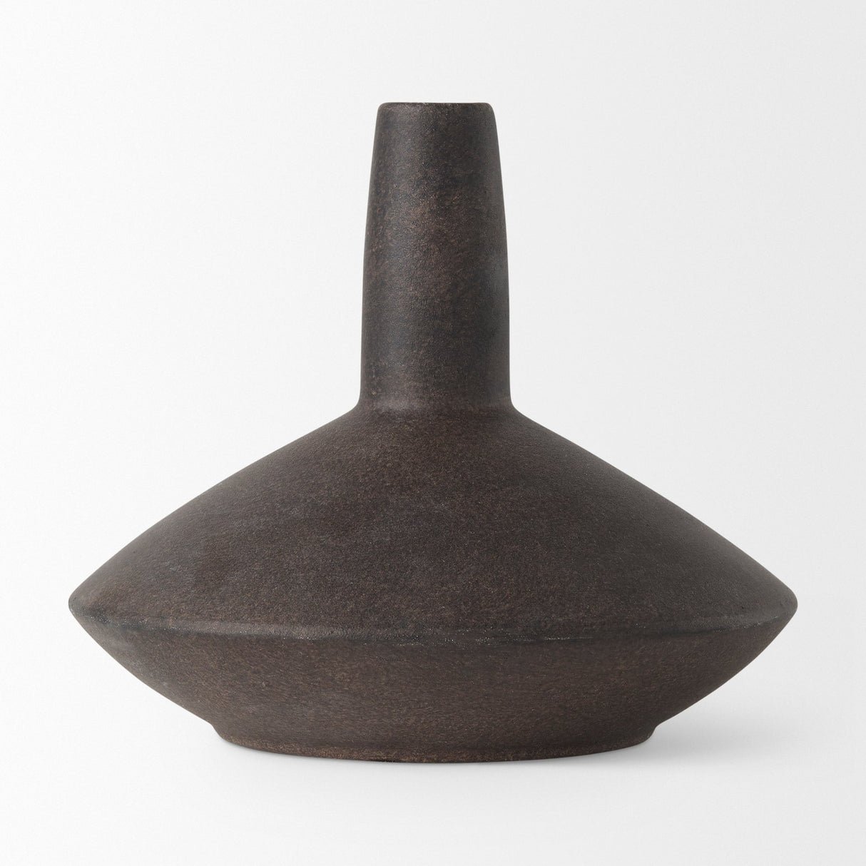 Rylee Dark Brown Ceramic Vase by Mercana at Eve Furniture