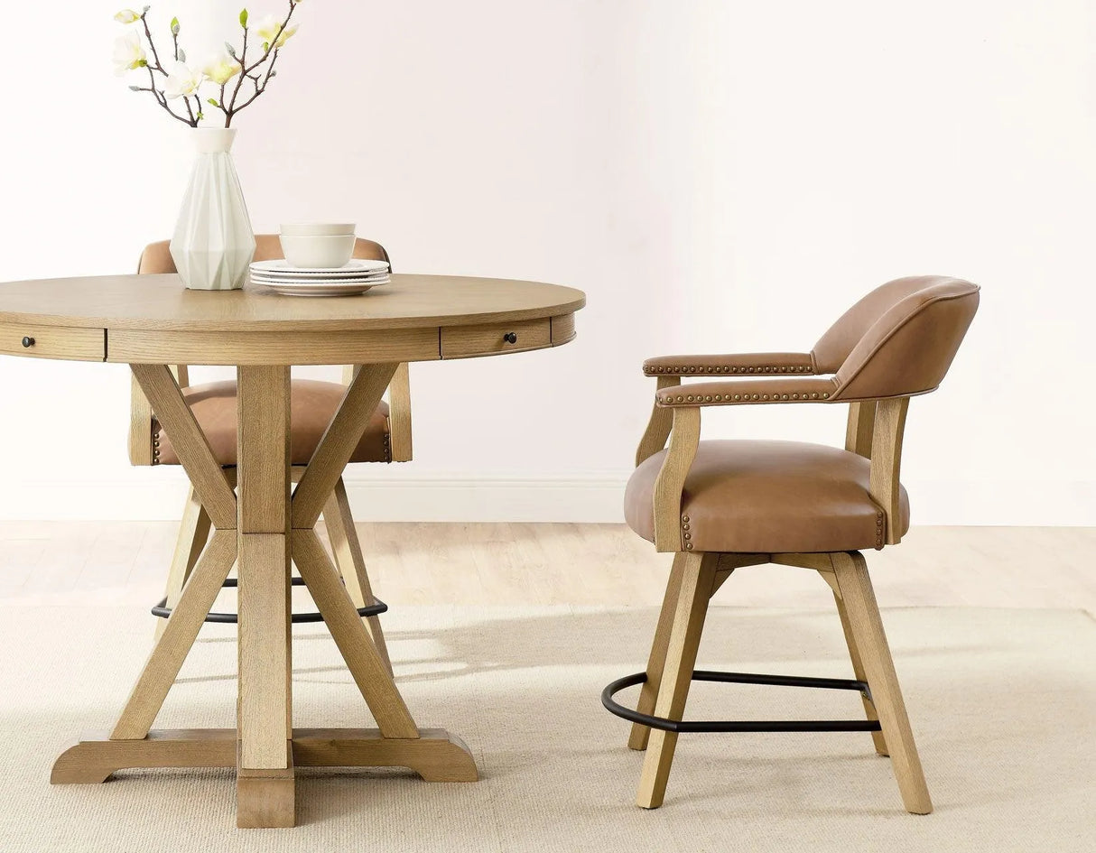 Rylie 6-Piece Counter Game Dining Set, Natural Finish by Steve Silver at Eve Furniture