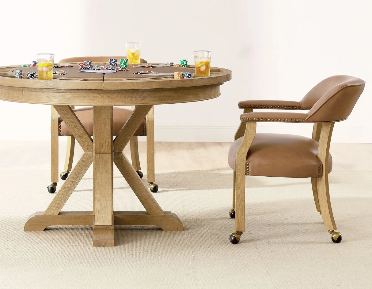 Rylie 6-Piece Game Dining Set, Natural Finish by Steve Silver at Eve Furniture