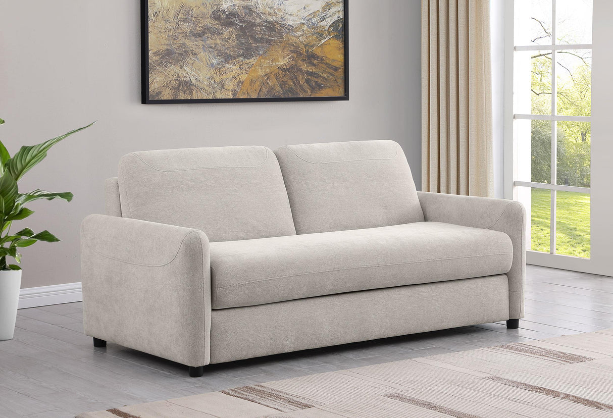 Rylie Upholstered Sofa Sleeper with Queen Mattress Beige by Coaster at Eve Furniture