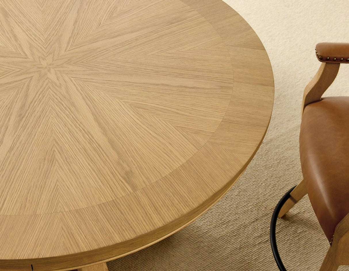 Rylie 48-inch Round Counter Dining Table with 4 Drawers and Folding Game Top, Natural Finish by Steve Silver at Eve Furniture