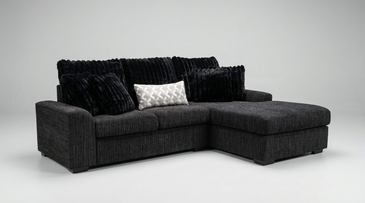 Brady Black 3-Piece Sectional