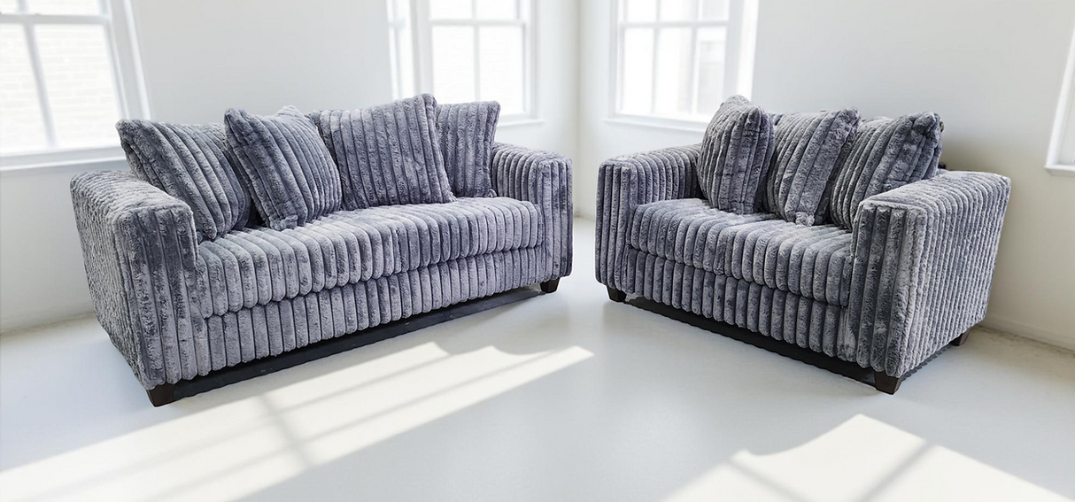 Gia Grey Sofa & Loveseat by New Era Innovations at Eve Furniture