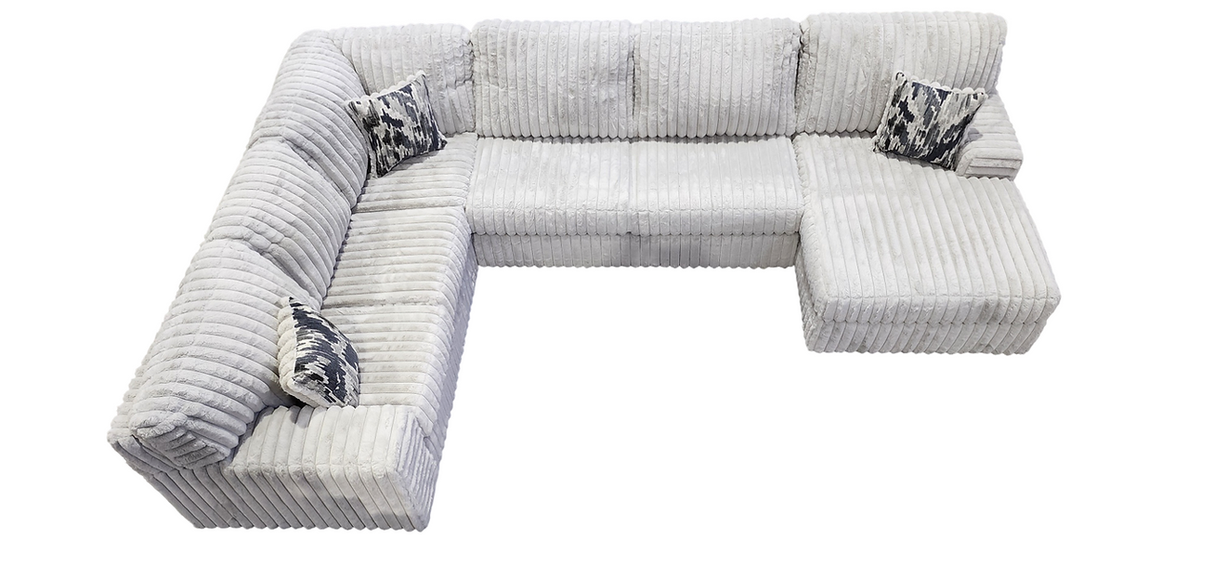 Austin Light Grey 3-Piece Right Arm Facing (RAF) Sectional by New Era Innovations at Eve Furniture