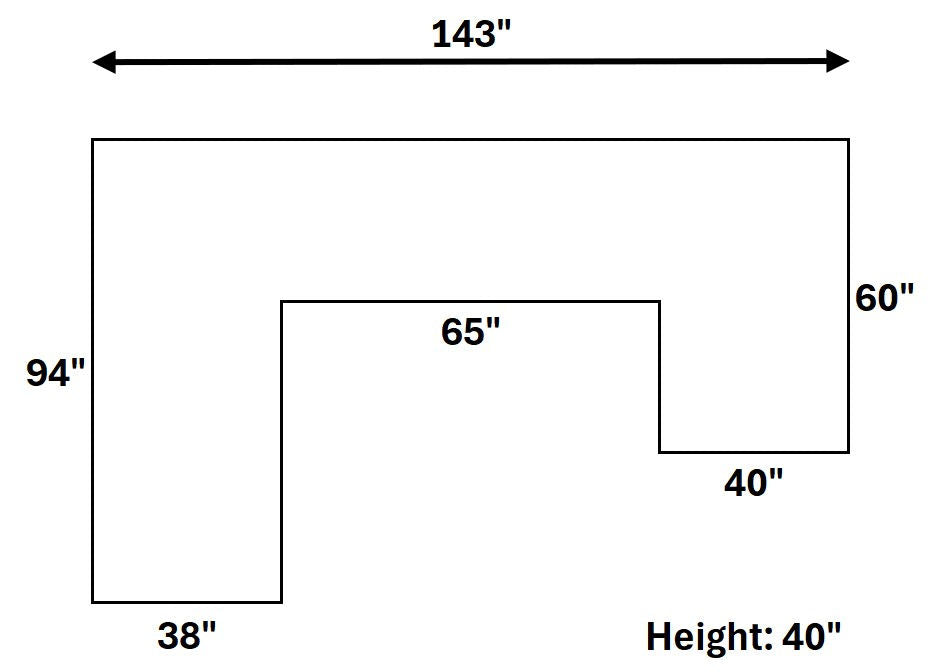 Austin Light Grey 3-Piece Right Arm Facing (RAF) Sectional by New Era Innovations at Eve Furniture