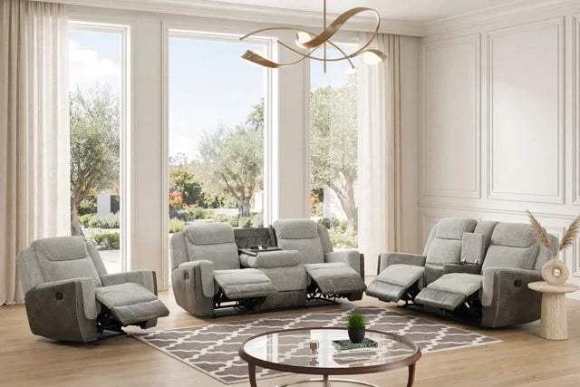 Lisa Gray 3-Piece Reclining Set by Happy Homes at Eve Furniture