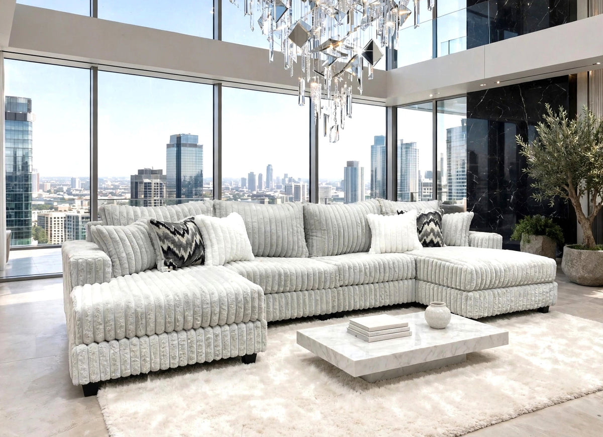 Carnaby Gray Double Chaise Sectional by Happy Homes at Eve Furniture