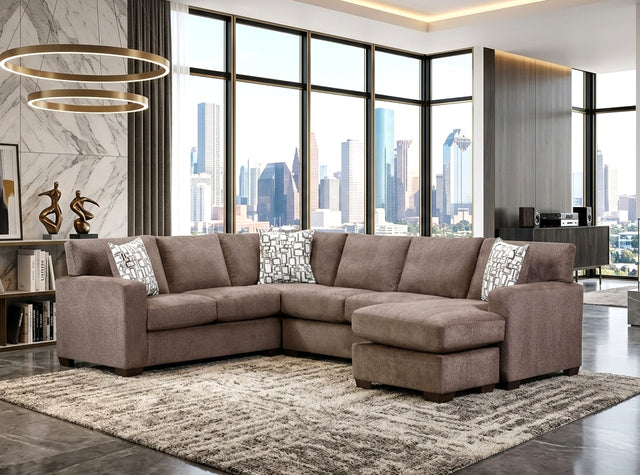 Sectra Brown RAF Sectional by Happy Homes at Eve Furniture
