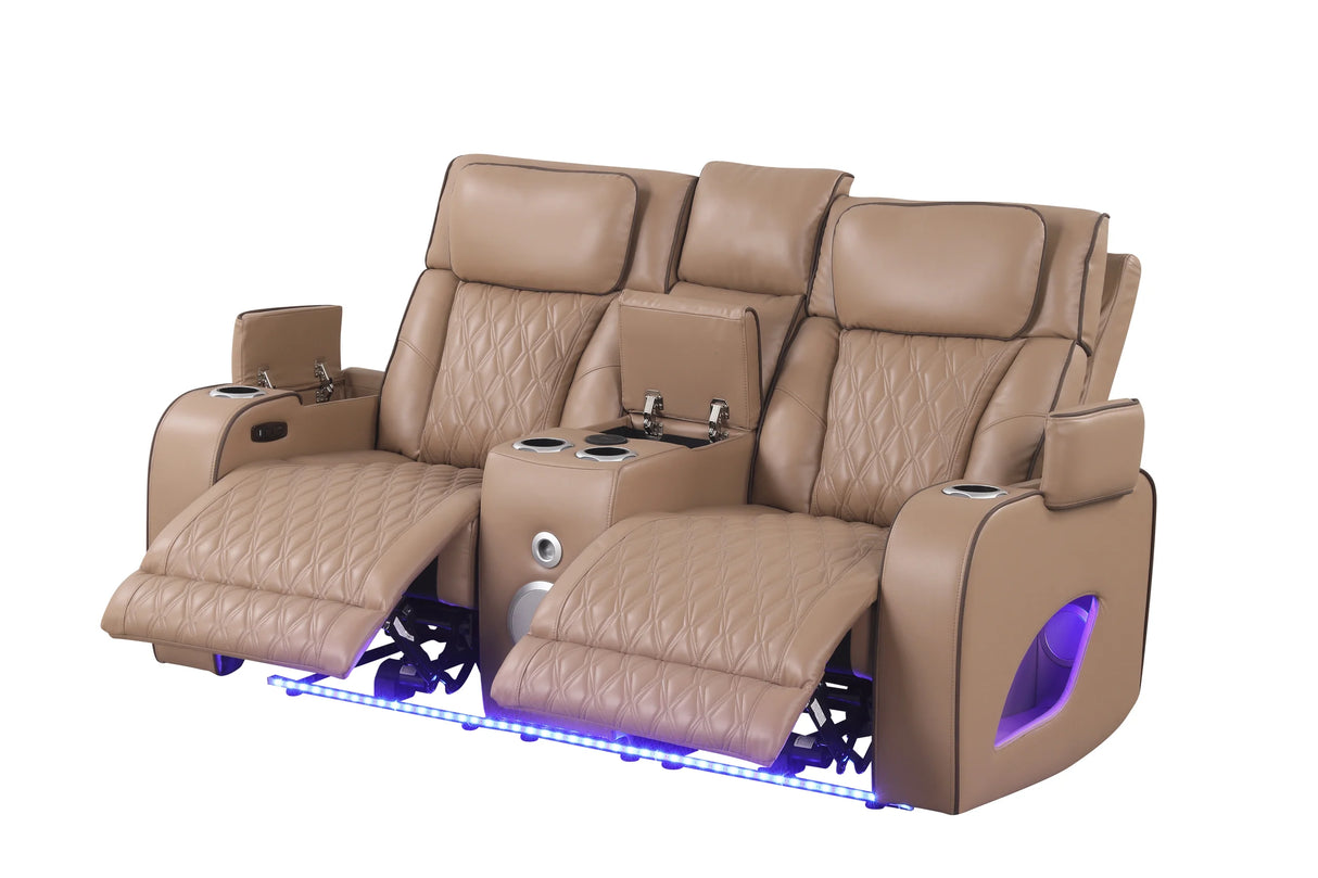 Rivera Saddle Leather 3-Piece Power Reclining Living Room Set
