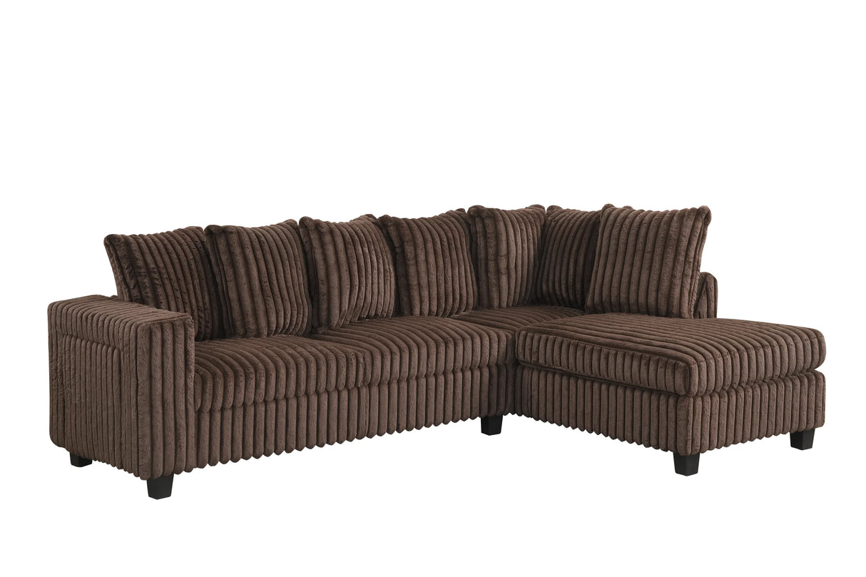 Rene Chocolate RAF Reversible Sectional by Happy Homes at Eve Furniture