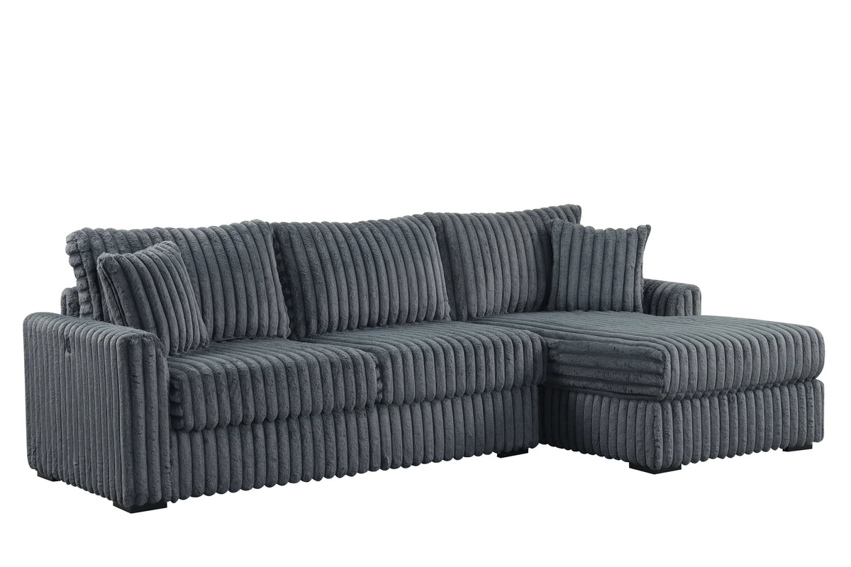 Sol Charcoal RAF Reversible Sectional