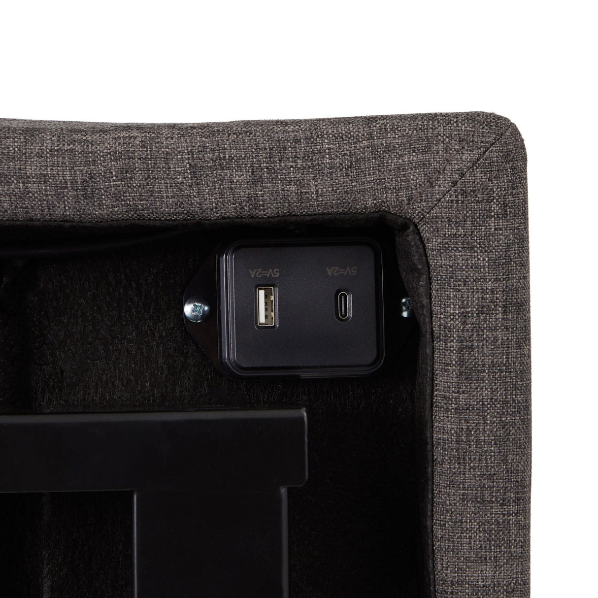 S655 Charcoal Split Queen Adjustable Base by Malouf at Eve Furniture