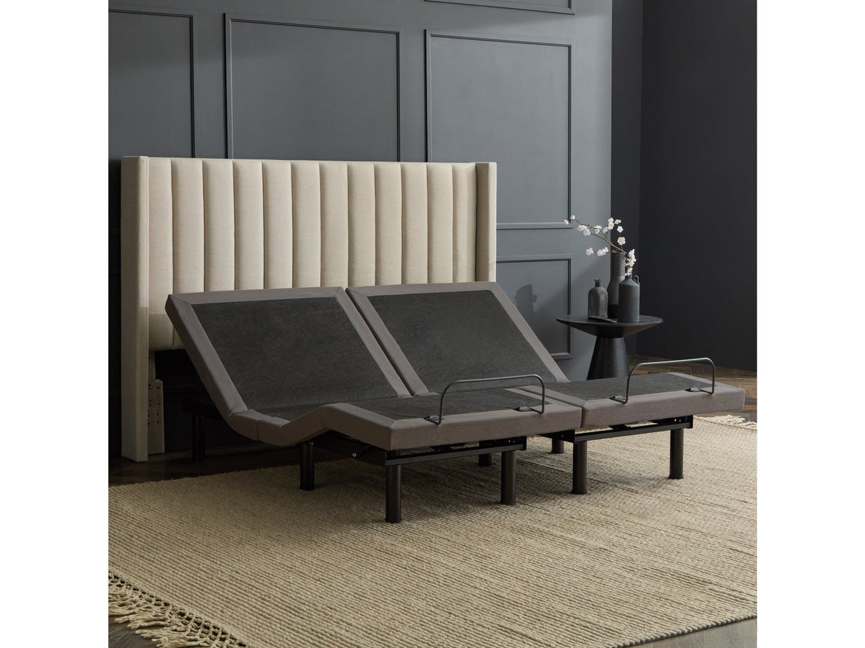 S655 Charcoal Split Queen Adjustable Base by Malouf at Eve Furniture