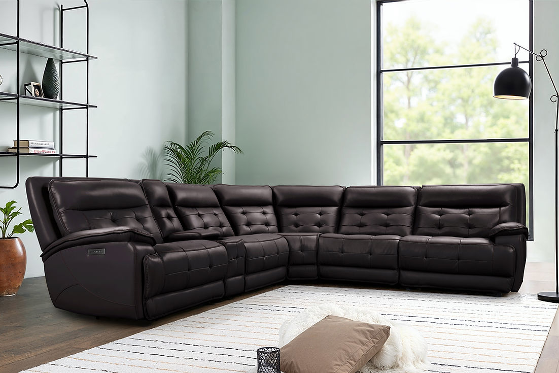 Starlight Brown (Power/Adj Head) 6-Piece Power Reclining Sectional by New Era Innovations at Eve Furniture