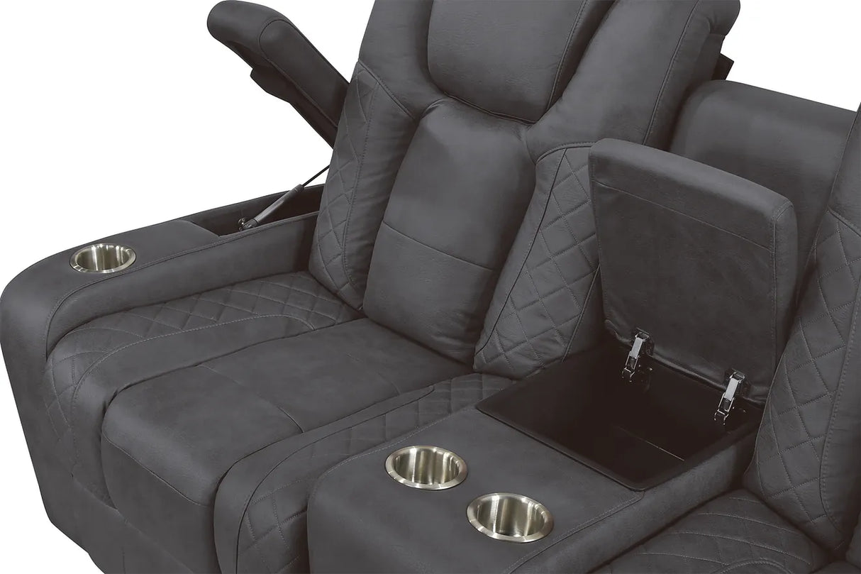 Ashley Grey 3-Piece Power Reclining Living Room Set by New Era Innovations at Eve Furniture