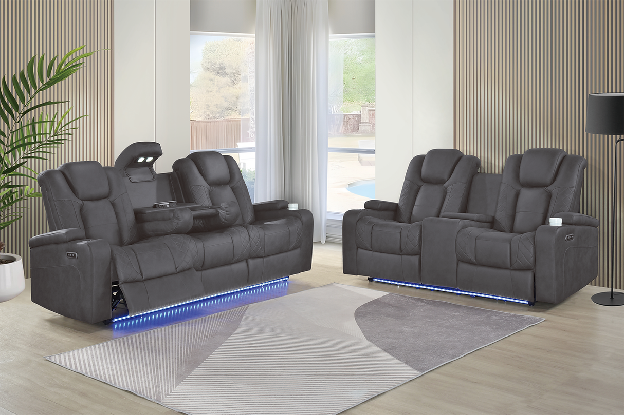 Ashley Grey 3-Piece Power Reclining Living Room Set by New Era Innovations at Eve Furniture