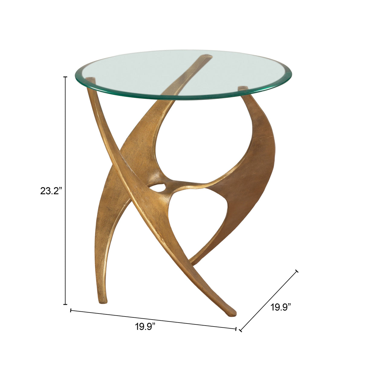 Sabel Gold Side Table by Zuomod at Eve Furniture