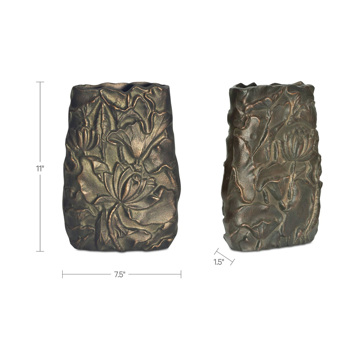 Sabine Antique Brass Cast Aluminum Vase by Moe's Home at Eve Furniture