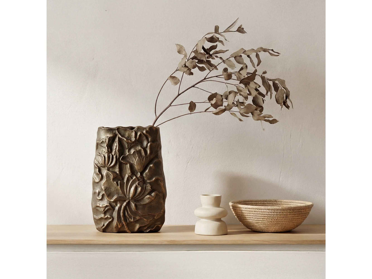 Sabine Antique Brass Cast Aluminum Vase