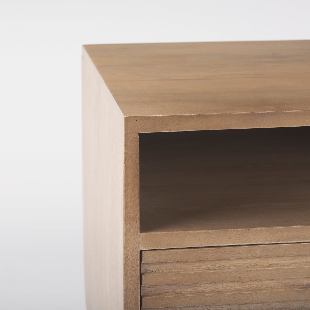 Sable 19.0L x 19.0W x 21.5H Light Brown Wood Side Table by Mercana at Eve Furniture