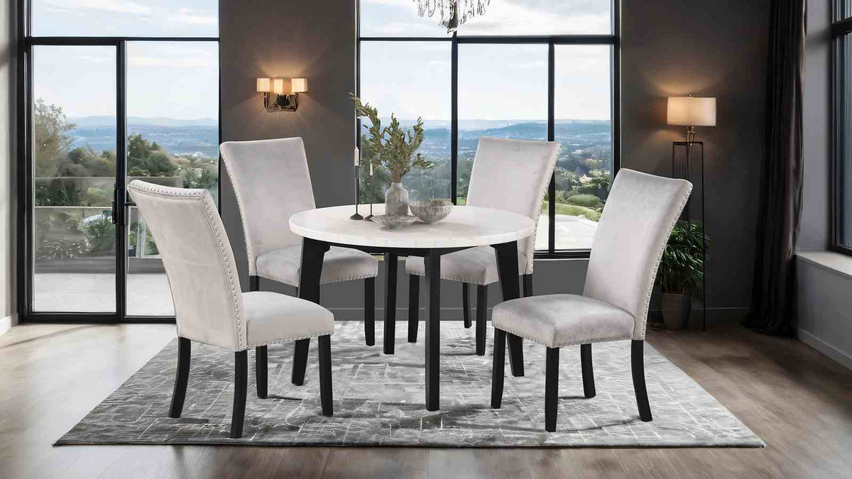 Sabro Black/White Round Dining Table