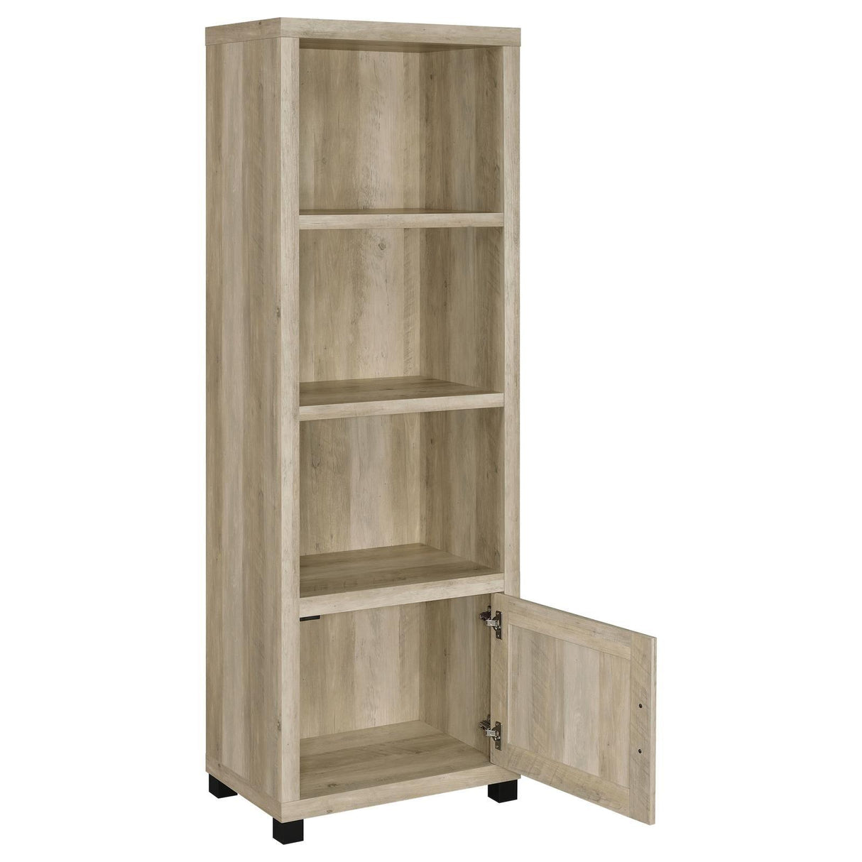 Sachin Antique Pine 3-shelf Media Tower With Storage Cabinet by Coaster at Eve Furniture