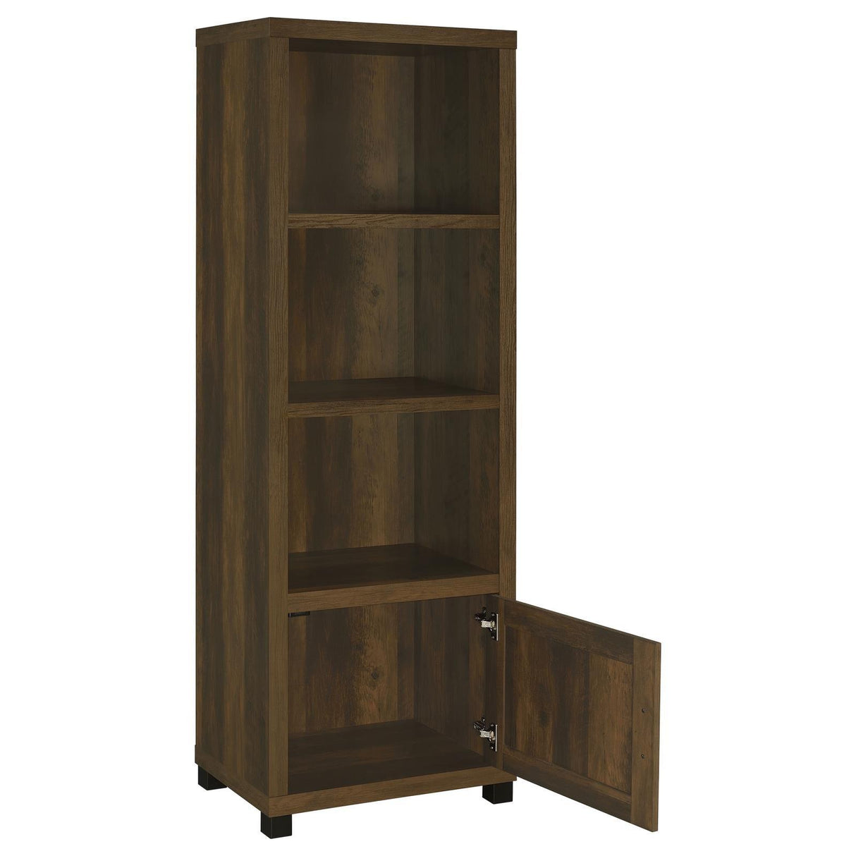 Sachin Dark Pine 3-shelf Media Tower With Storage Cabinet by Coaster at Eve Furniture