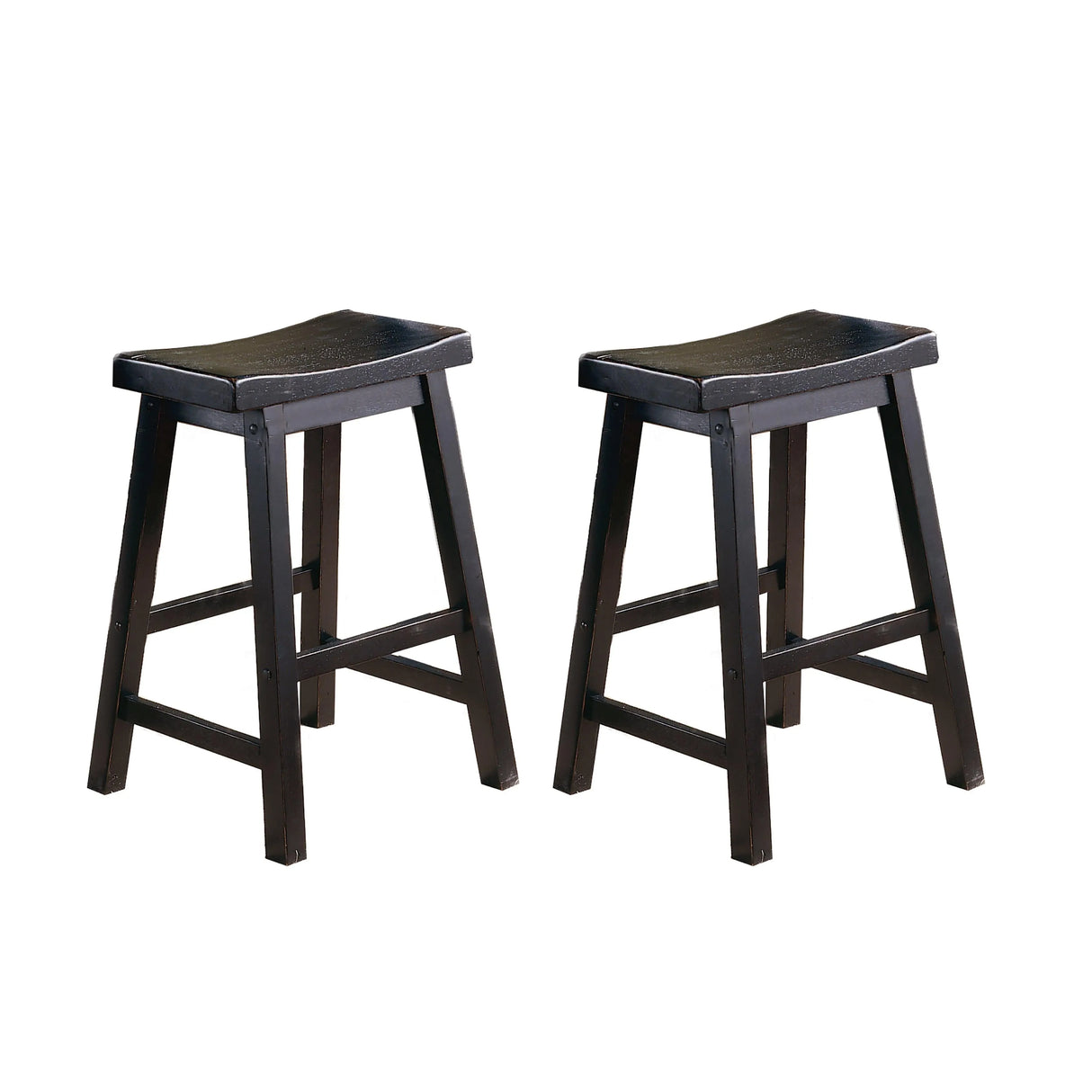 Saddleback Black Counter Height Stool, Set of 2 by Homelegance at Eve Furniture