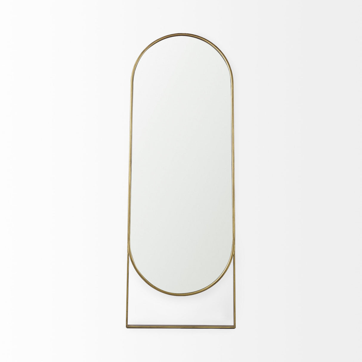 Sadie Antique Gold Rounded Arch Floor Mirror by Mercana at Eve Furniture