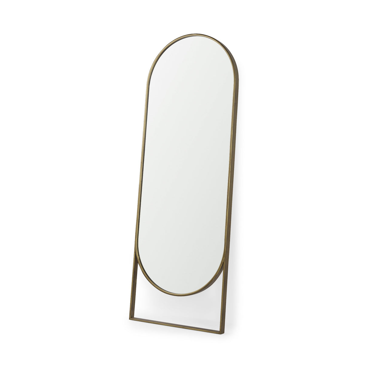 Sadie Antique Gold Rounded Arch Floor Mirror by Mercana at Eve Furniture