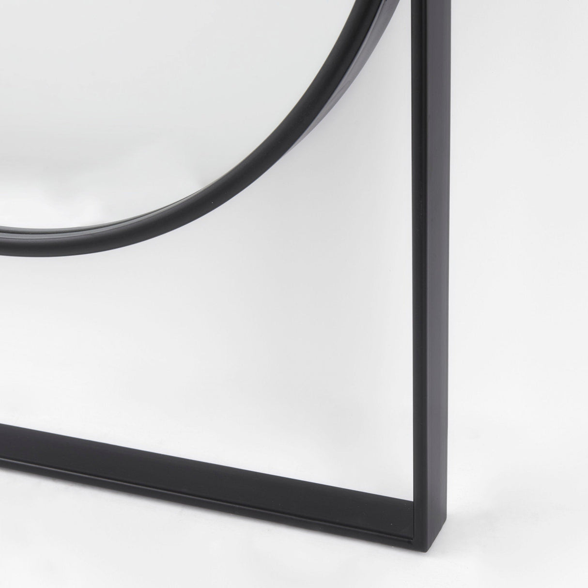 Sadie Black Metal Rounded Arch Floor Mirror by Mercana at Eve Furniture