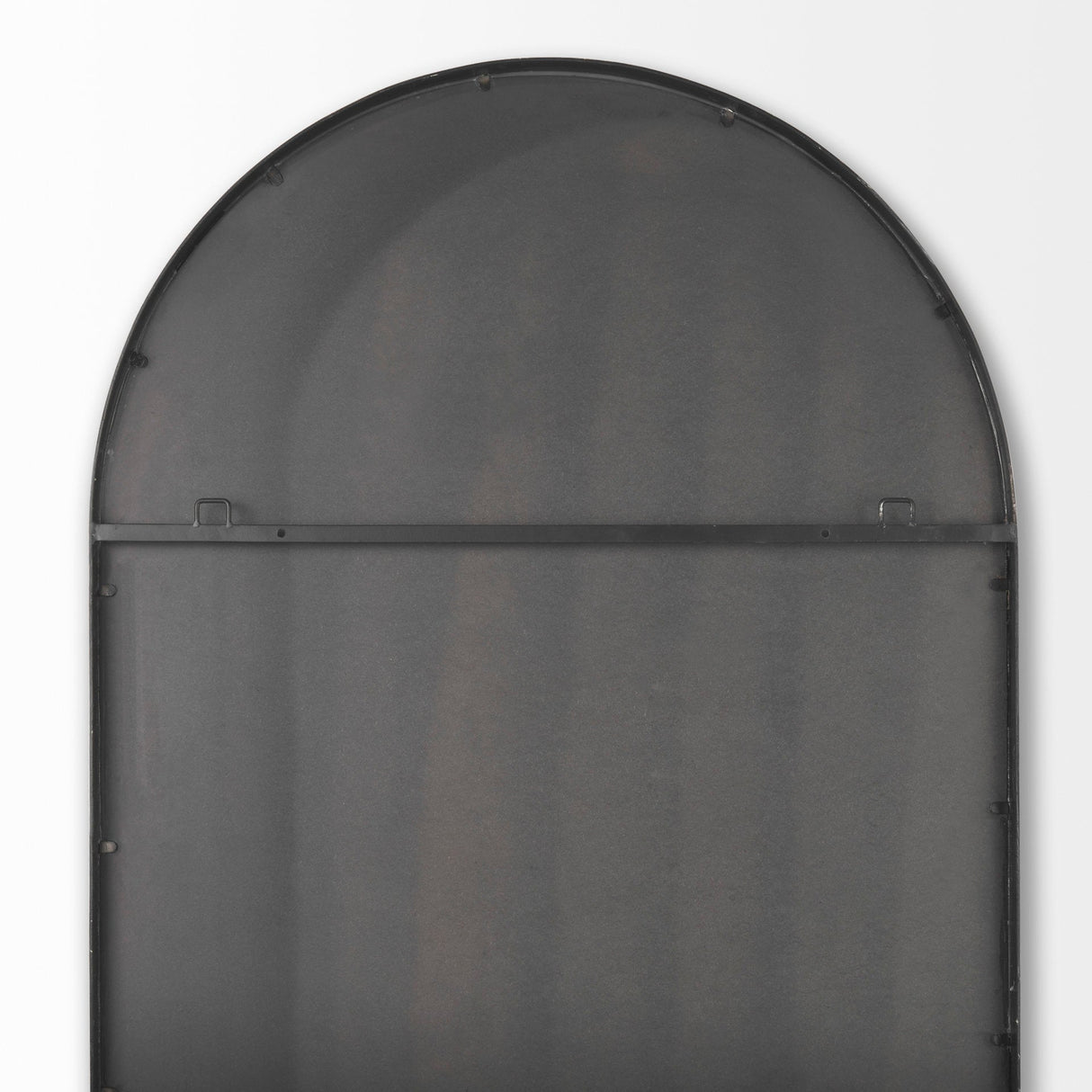 Sadie Black Metal Rounded Arch Floor Mirror by Mercana at Eve Furniture