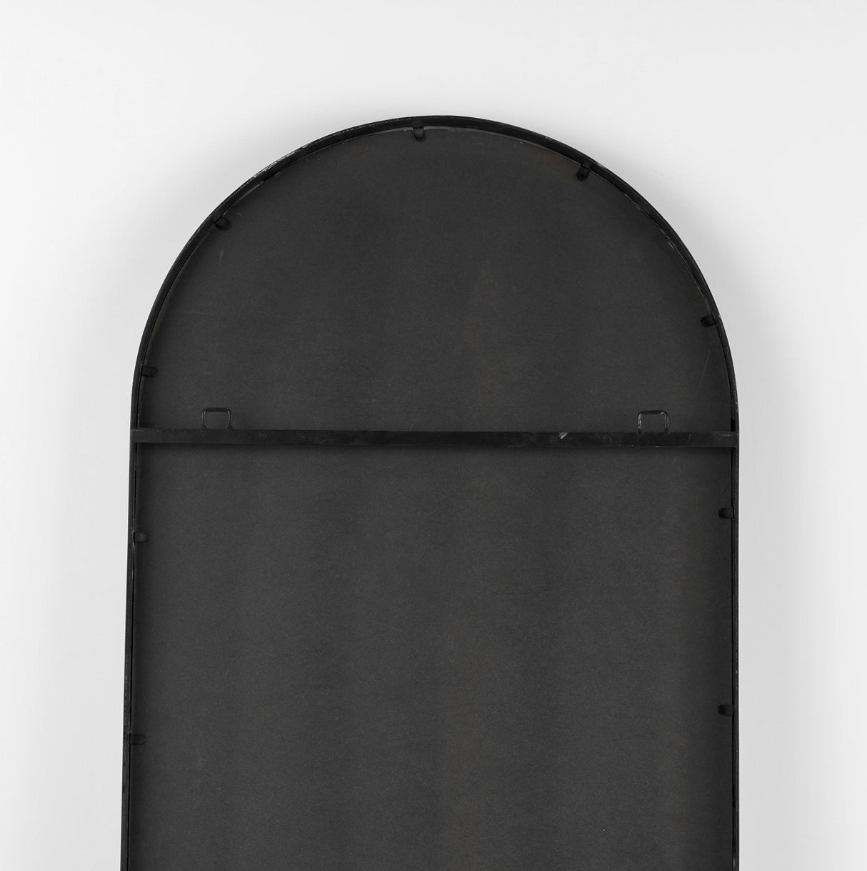 Sadie Black Metal Rounded Arch Floor Mirror by Mercana at Eve Furniture