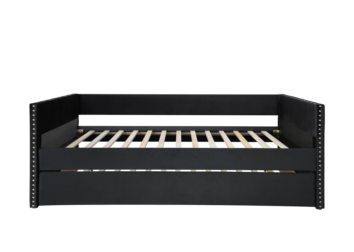 Sadie Black Velvet Twin Daybed by Crown Mark at Eve Furniture