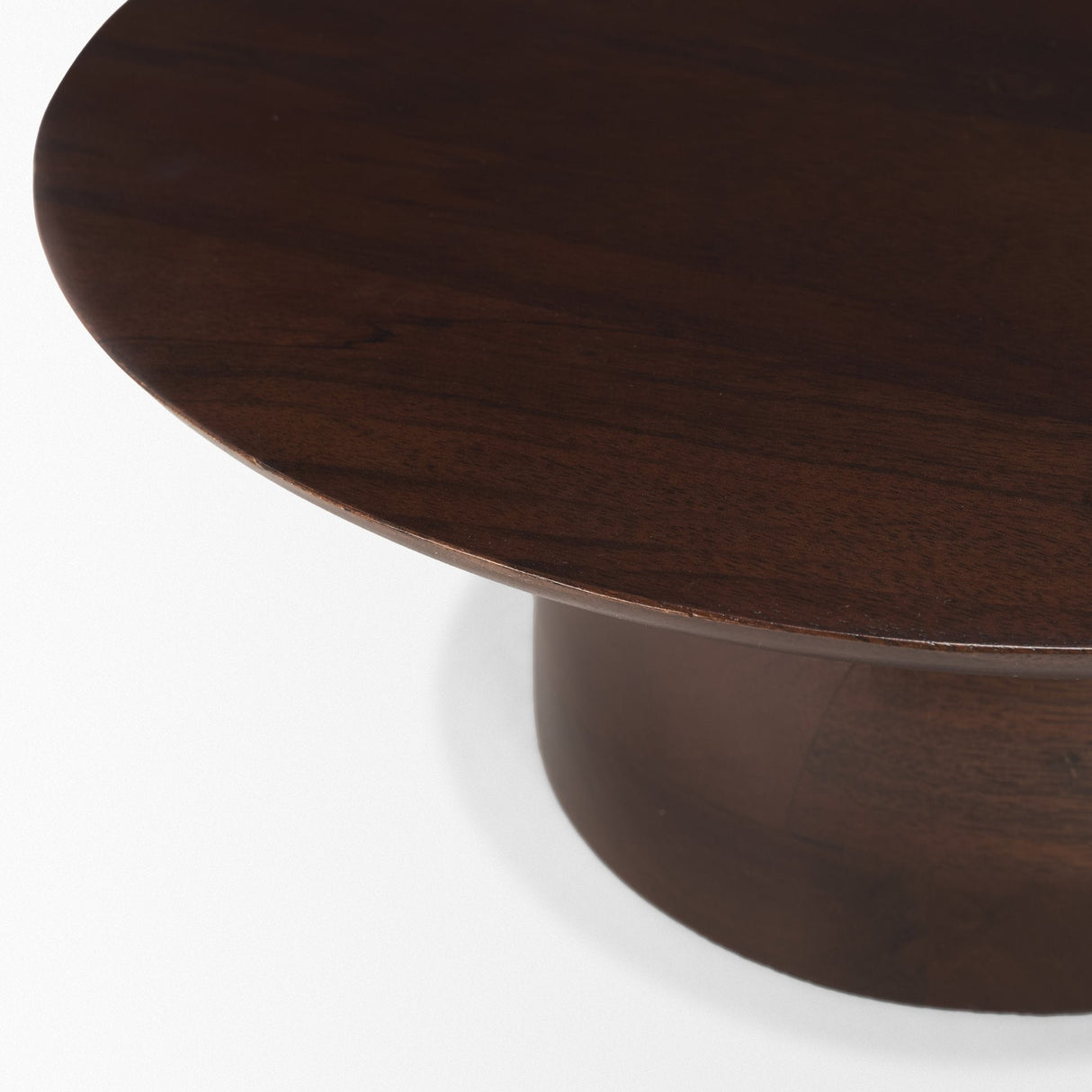 Sadira Small Mid-Dark Brown Solid Wood Round Riser by Mercana at Eve Furniture