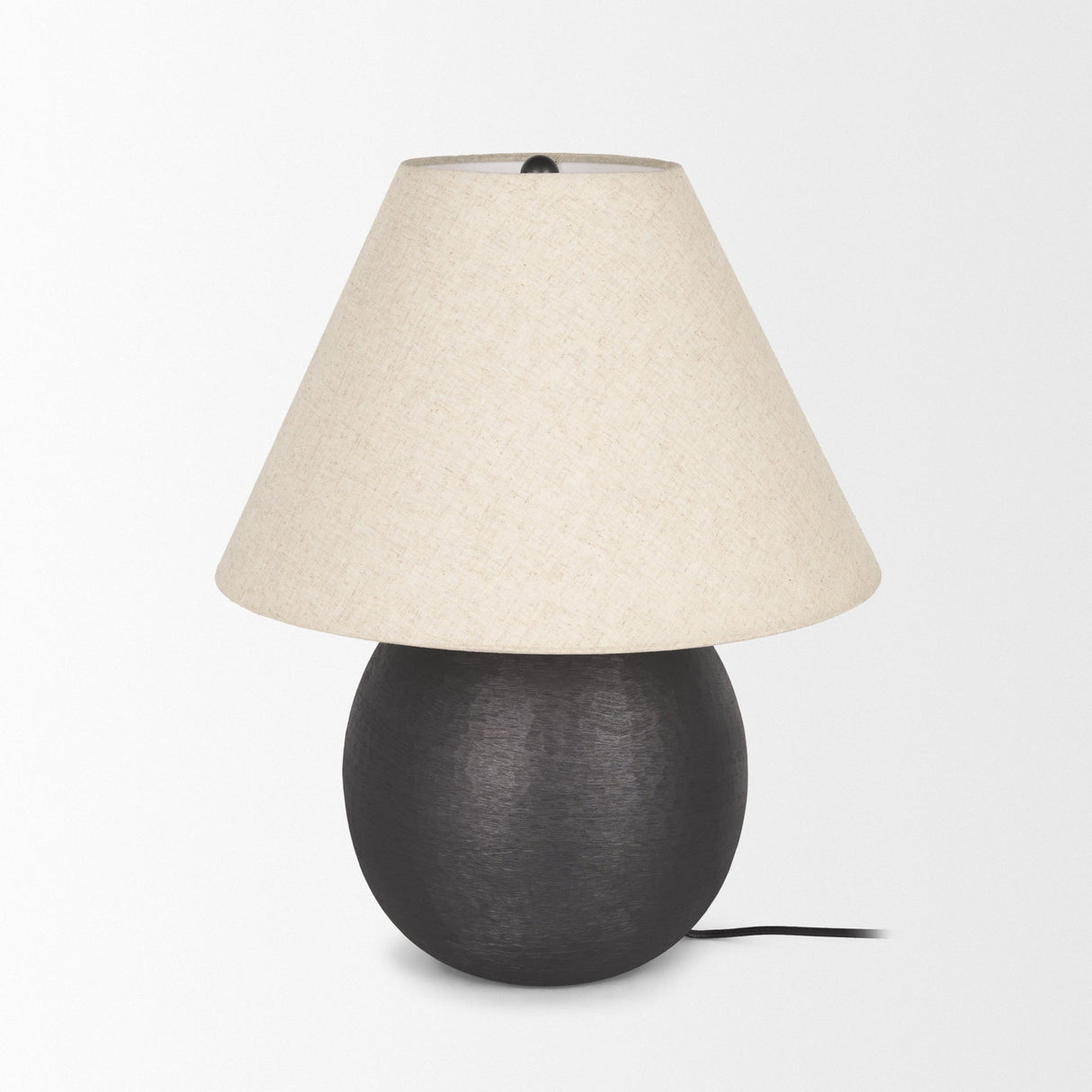 Sadiyah Black Brushed Metal w/ Beige Shade Table Lamp by Mercana at Eve Furniture