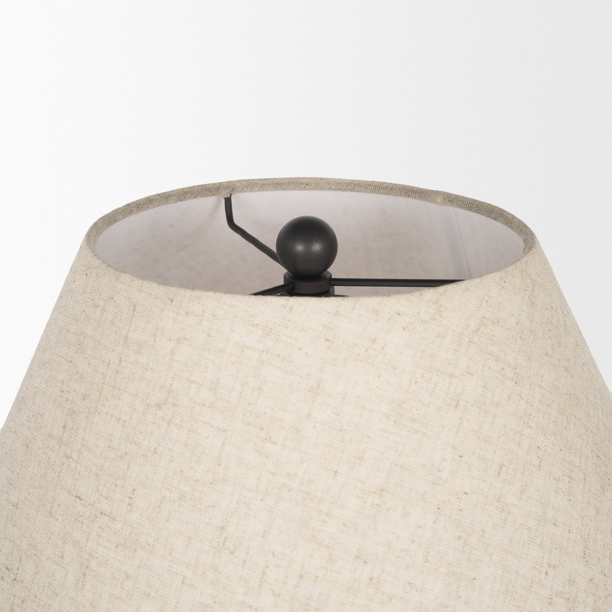 Sadiyah Black Brushed Metal w/ Beige Shade Table Lamp by Mercana at Eve Furniture